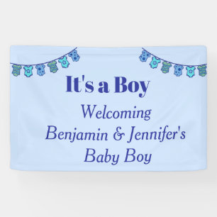 Modern elegant Rustic it's a Boy Gender Reveal Banner