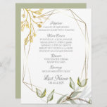 Modern Elegant Sage Green and Gold Foliage  Menu<br><div class="desc">Modern watercolor botanical foliage greenery design in sage green and gold , simple and elegant, great for modern wedding, rustic wedding, and botanical garden wedding. A beautiful wedding menu that won't disappoint, paired with your wedding invitations to create a wedding stationery set that's full of flair and style. Design created...</div>