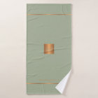Modern elegant sage green chic monogrammed stripes