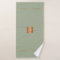Modern elegant sage green chic monogrammed stripes