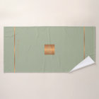 Modern elegant sage green chic monogrammed stripes