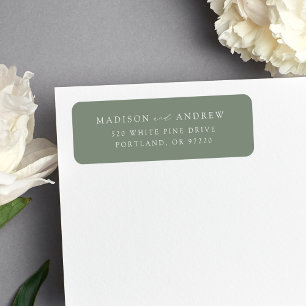 Modern Elegant Sage Green Return Address Return Address Label