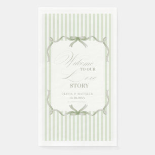 Modern Elegant Sage Green Wedding Napkin