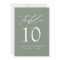 Modern Elegant Sage Green Wedding Table Numbers