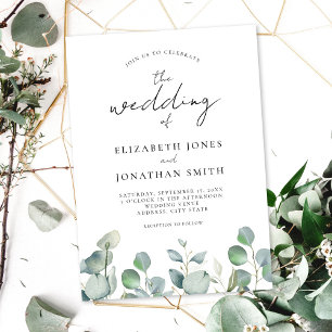 Modern Elegant Sage Greenery Wedding Invitation