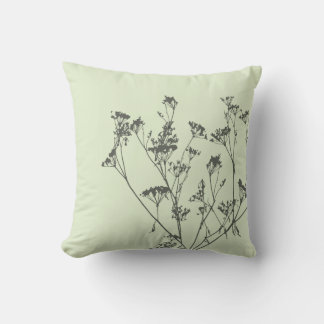 Modern Elegant Sage Meadow Flowers Cushion