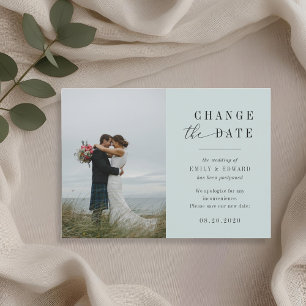 Modern Elegant Sage Wedding Change the Date Card