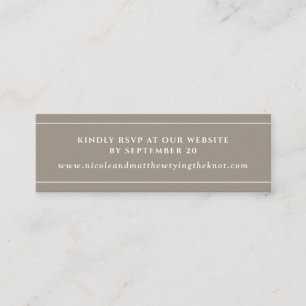 Modern Elegant Sand Website RSVP \ Registry Card