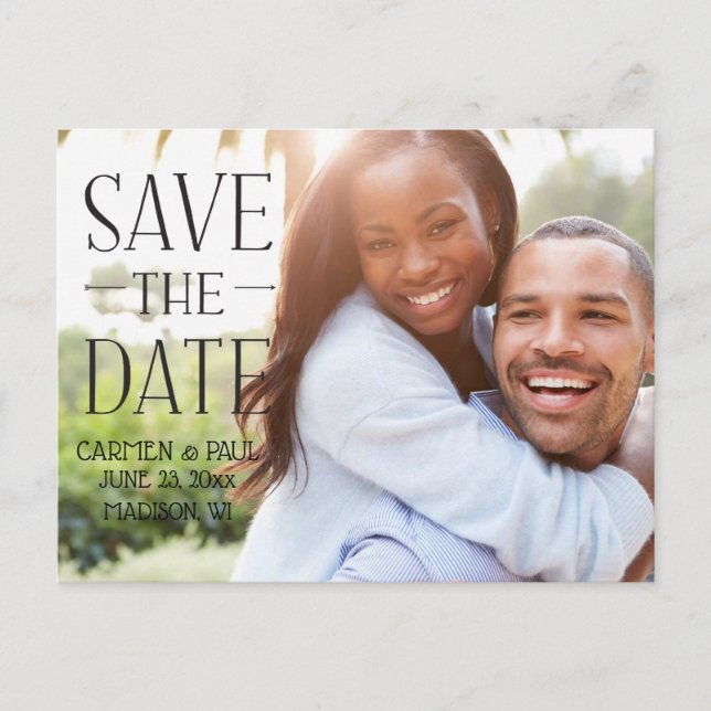 Modern Elegant Save the Date Announcement Postcard (Front)