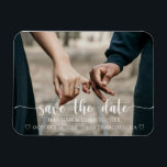 Modern Elegant Save The Date Flexible Photo Magnet<br><div class="desc">Announce your wedding date and location with these modern elegant script save the date magnets.  Customise with a photo and your wedding details.</div>