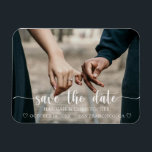 Modern Elegant Save The Date Flexible Photo Magnet<br><div class="desc">Announce your wedding date and location with these modern elegant script save the date magnets.  Customise with a photo and your wedding details.</div>
