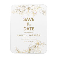 Modern Elegant Save the Date Floral Gold Foil