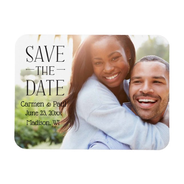 Modern Elegant Save the Date Magnet (Horizontal)
