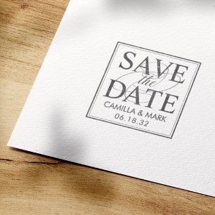 Modern Elegant Save the Date Personalised Stamp
