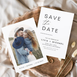 Modern Elegant Save the Date Photo Minimalist