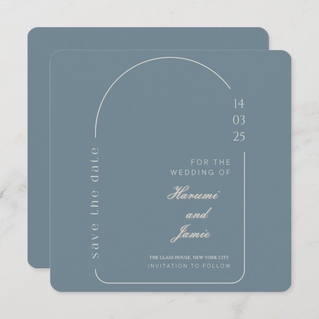 Modern Elegant Save the Date Wedding Card  (Front/Back)