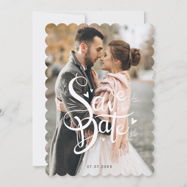Modern Elegant Save the Date Wedding Invite (Front)