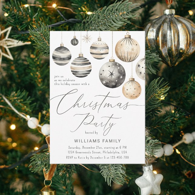 Modern Elegant Scandinavian Christmas Party Invitation (Creator Uploaded)