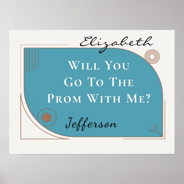 Modern Elegant School Promposal Prom Sign (Front)