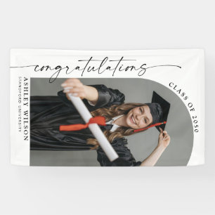 Modern Elegant Script 1 Photo Vertical Graduation  Banner