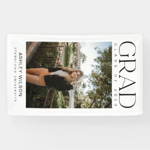 Modern Elegant Script 1 Photo Vertical Graduation  Banner