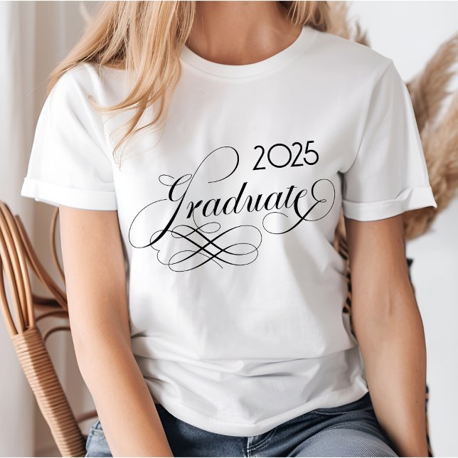 Modern Elegant Script 2025 Graduate T-Shirt (Creator Uploaded)