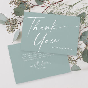 Modern Elegant Script Baby Shower Thank You Card