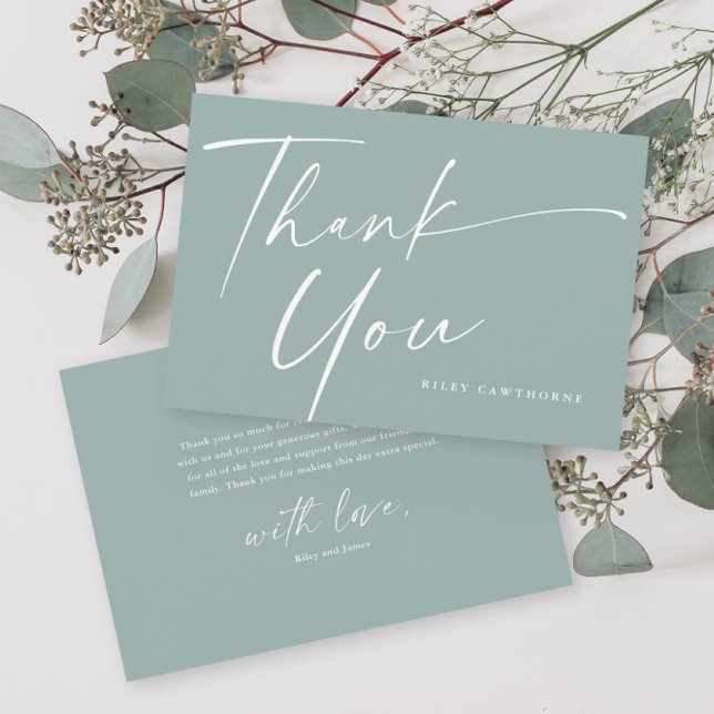 Modern Elegant Script Baby Shower Thank You Card (Creator Uploaded)