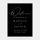 Modern Elegant Script Black Wedding Welcome