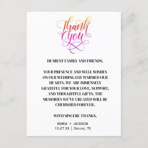 Modern Elegant Script Black White Wedding  Postcard