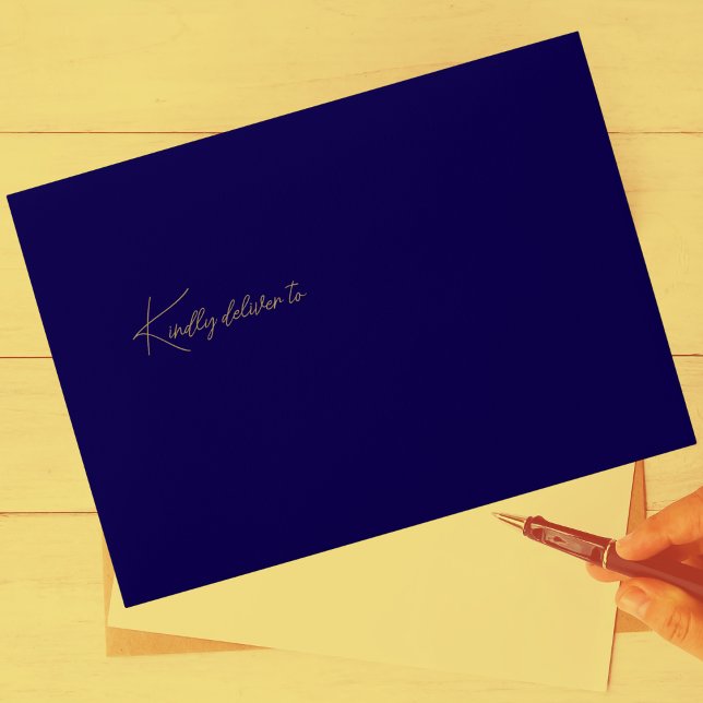 Modern Elegant Script Blue Graduation Envelope (Creator Uploaded)