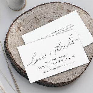 Modern Elegant Script Bridal Shower Thank You Card