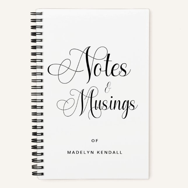 Modern Elegant Script Calligraphy Personalised Notebook (Front)