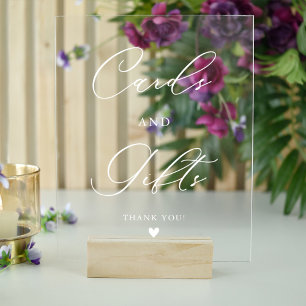 Modern Elegant Script Cards & Gifts Acrylic Sign