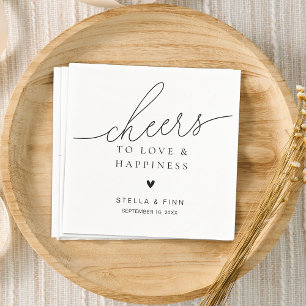 Modern Elegant Script Cheers Wedding Napkin