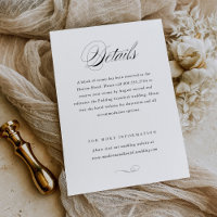 Modern Elegant Script Classic Wedding Details
