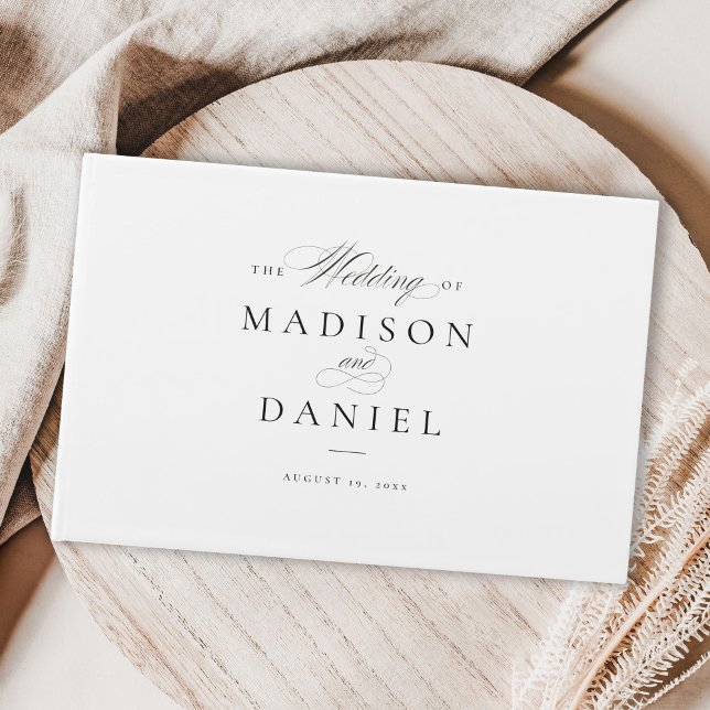 Modern Elegant Script Classic Wedding Guest Book (Creator Uploaded)