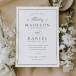 Modern Elegant Script Classic Wedding Invitation<br><div class="desc">This elegant and modern wedding invitation features unique calligraphy script paired with stylish type. The black and white colour scheme is perfect for any event,  formal or casual. Add your photo to the back of the card for a special,  personalised detail.</div>
