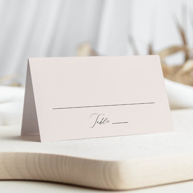 Modern Elegant Script Cream Wedding Place Card (Creator Uploaded)