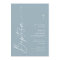 Modern Elegant Script Dusty Blue Boys Baptism