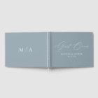 Modern Elegant Script Dusty Blue Wedding