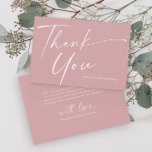 Modern Elegant Script Dusty Pink Girls Baptism  Thank You Card<br><div class="desc">Modern Elegant Script Dusty Pink Girls Baptism Thank You Card. Click the personalise button to customise this design with your details. To change background colours and fonts click the edit this design further button for more options. This is part of a larger baptism collection. See below for more items.</div>