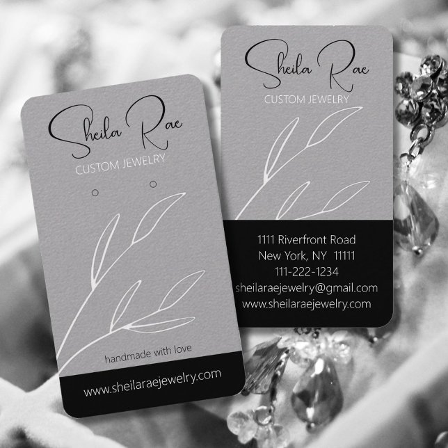 Modern Elegant Script Earring Display Card Holder (Creator Uploaded)