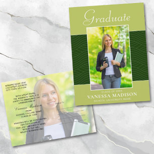 Modern   Elegant Script Forest Olive Green 2 Photo Postcard