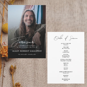 Modern Elegant Script Funeral Order of Service Program