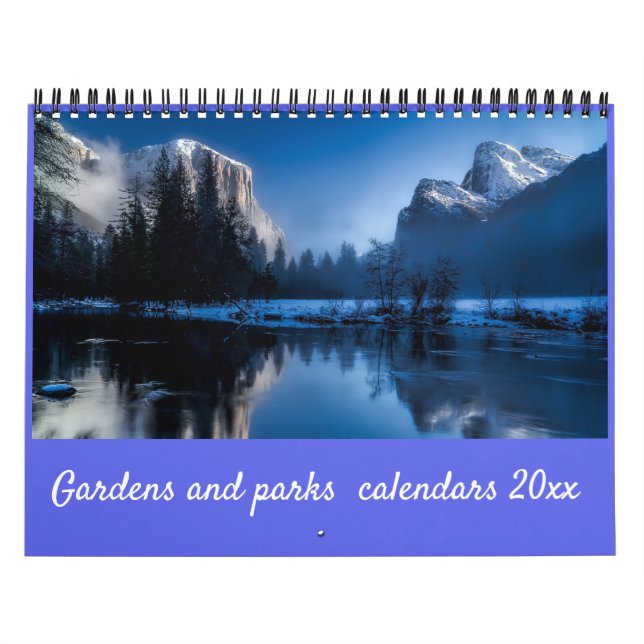 Modern Elegant Script Gardens and Parks 20xx Calendar (Cover)