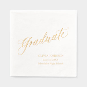 Modern Elegant Script Graduate Simple Graduation  Foil Napkins