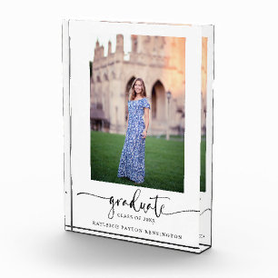 Modern Elegant Script Graduation Photo  Block