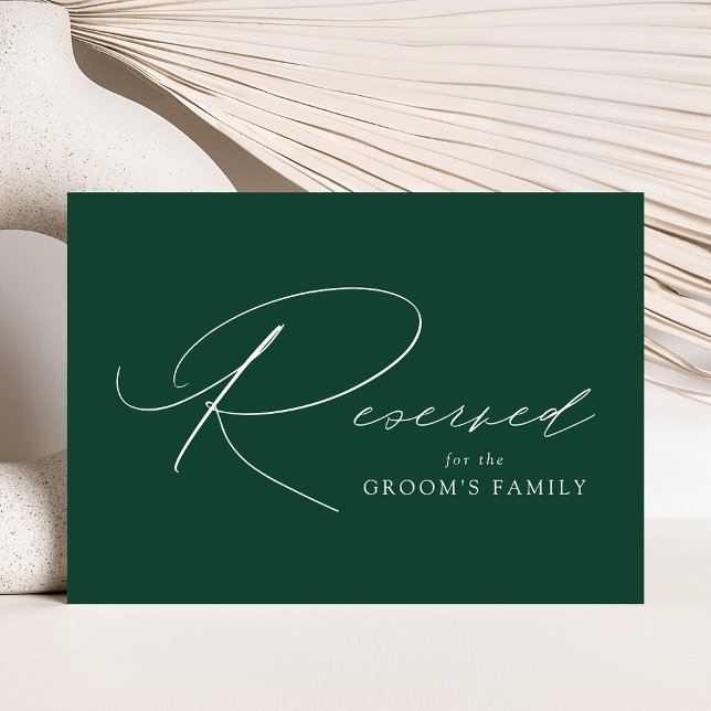 Modern Elegant Script Green Wedding Reserved Sign (Creator Uploaded)