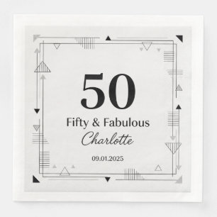 Modern Elegant Script Happy Birthday Custom Paper  Napkin